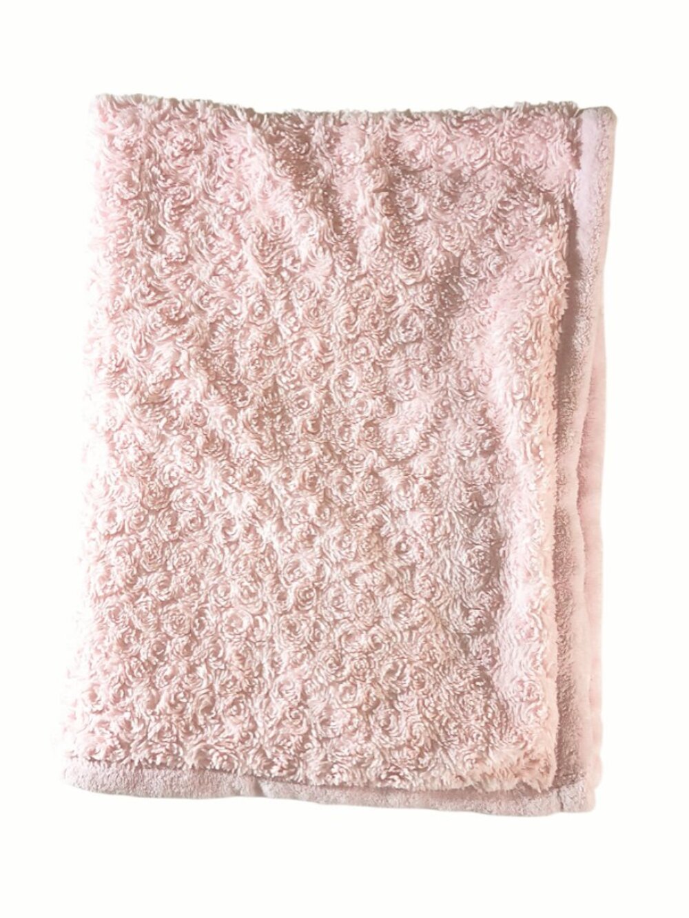 S.L. Home Fashions RN 119741 Pink Swirl Rosette Lovey Security Blanket 33" X 39"